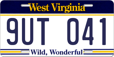 WV license plate 9UT041