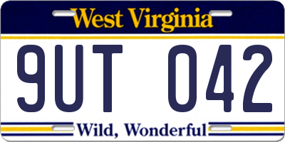 WV license plate 9UT042