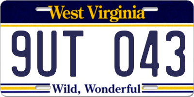 WV license plate 9UT043