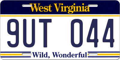 WV license plate 9UT044