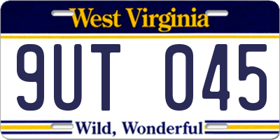 WV license plate 9UT045