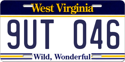 WV license plate 9UT046