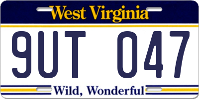WV license plate 9UT047