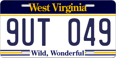 WV license plate 9UT049