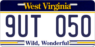 WV license plate 9UT050