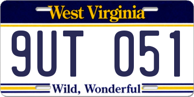 WV license plate 9UT051