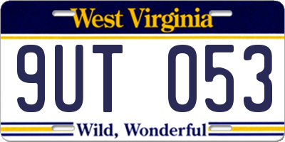 WV license plate 9UT053