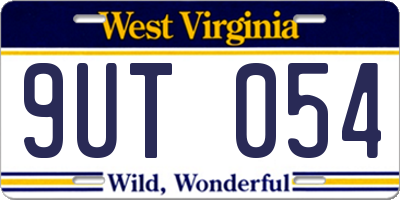 WV license plate 9UT054