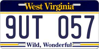 WV license plate 9UT057