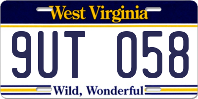 WV license plate 9UT058