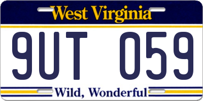 WV license plate 9UT059
