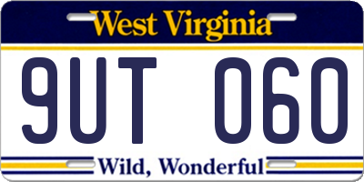 WV license plate 9UT060