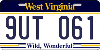 WV license plate 9UT061