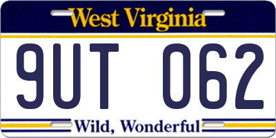 WV license plate 9UT062