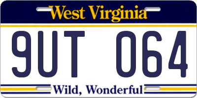 WV license plate 9UT064
