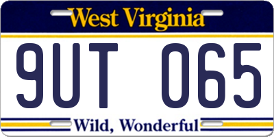 WV license plate 9UT065