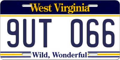 WV license plate 9UT066