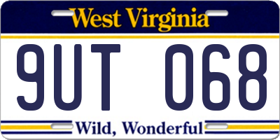 WV license plate 9UT068
