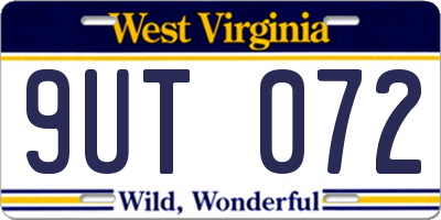 WV license plate 9UT072