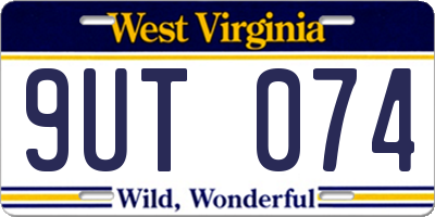 WV license plate 9UT074