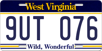 WV license plate 9UT076