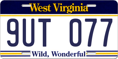 WV license plate 9UT077