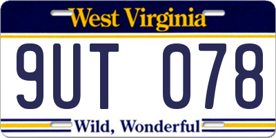 WV license plate 9UT078