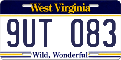 WV license plate 9UT083