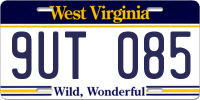 WV license plate 9UT085