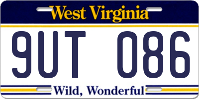 WV license plate 9UT086