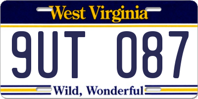 WV license plate 9UT087