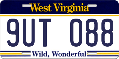 WV license plate 9UT088