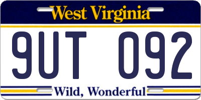 WV license plate 9UT092