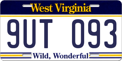 WV license plate 9UT093