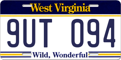 WV license plate 9UT094
