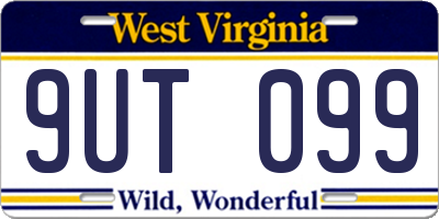WV license plate 9UT099