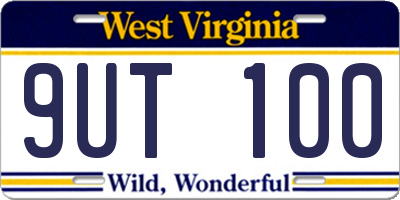 WV license plate 9UT100