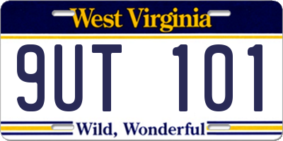 WV license plate 9UT101