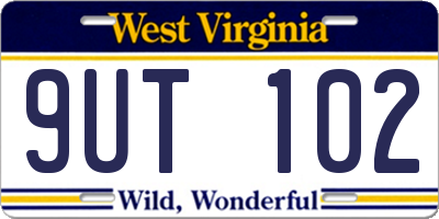 WV license plate 9UT102