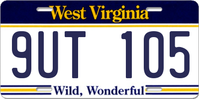 WV license plate 9UT105