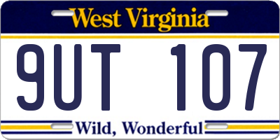 WV license plate 9UT107