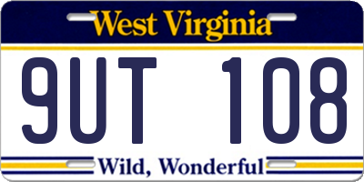 WV license plate 9UT108