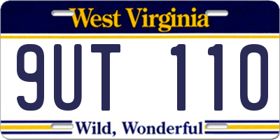 WV license plate 9UT110
