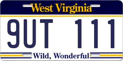 WV license plate 9UT111