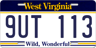 WV license plate 9UT113