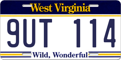 WV license plate 9UT114