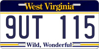 WV license plate 9UT115