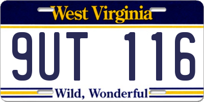 WV license plate 9UT116