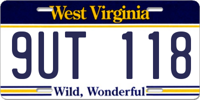 WV license plate 9UT118