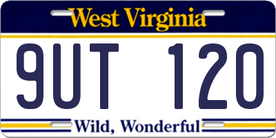 WV license plate 9UT120